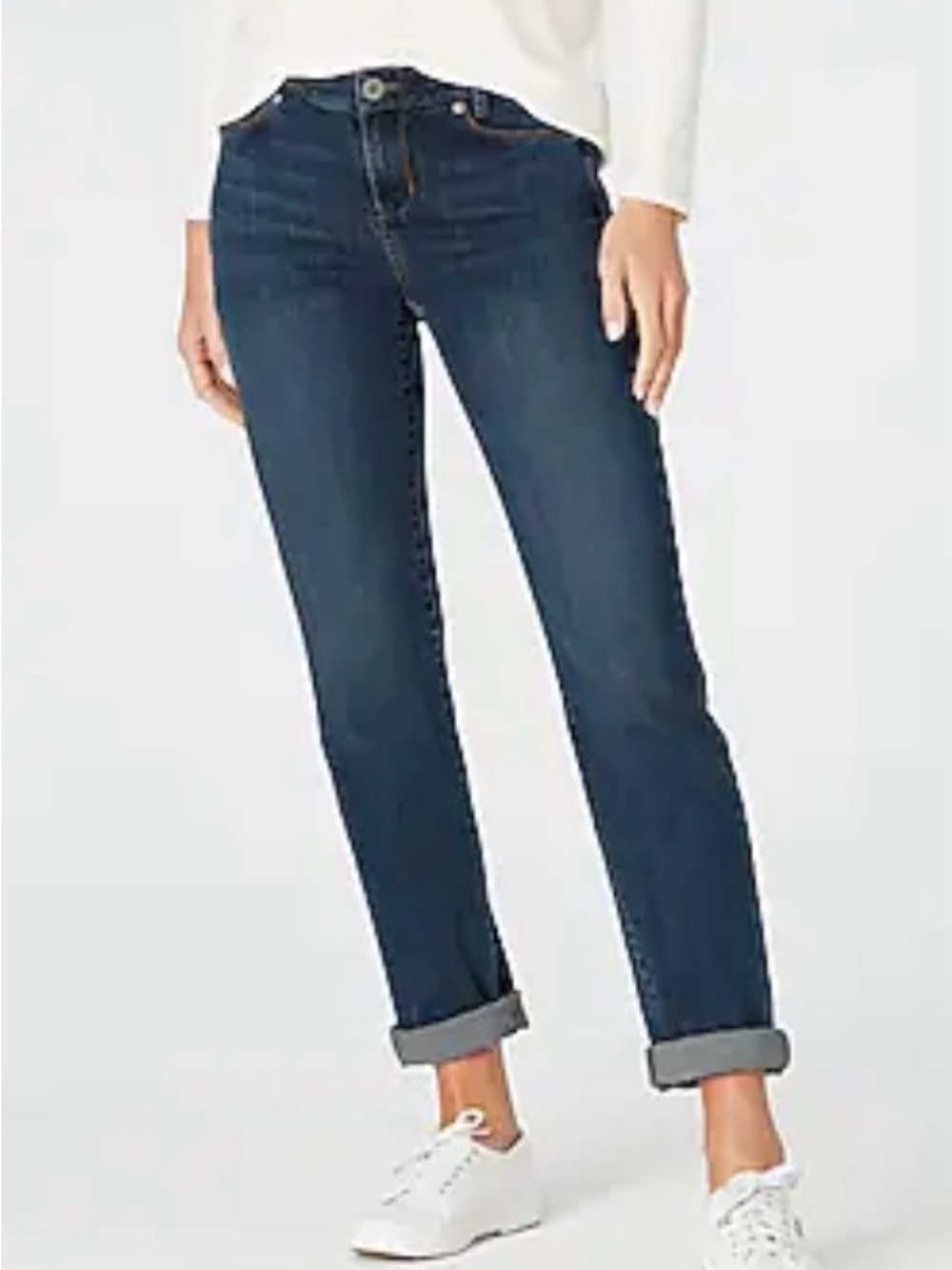 J. Jill Women's Weekender Jeans Roll-Cuff Boyfriend Jeans 18W Mystic Wash
